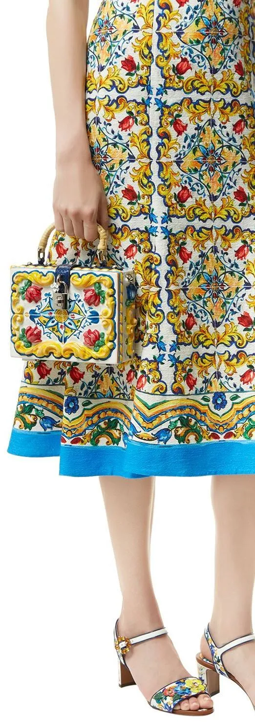 'Majolica' Padlock Top Handle Bag
