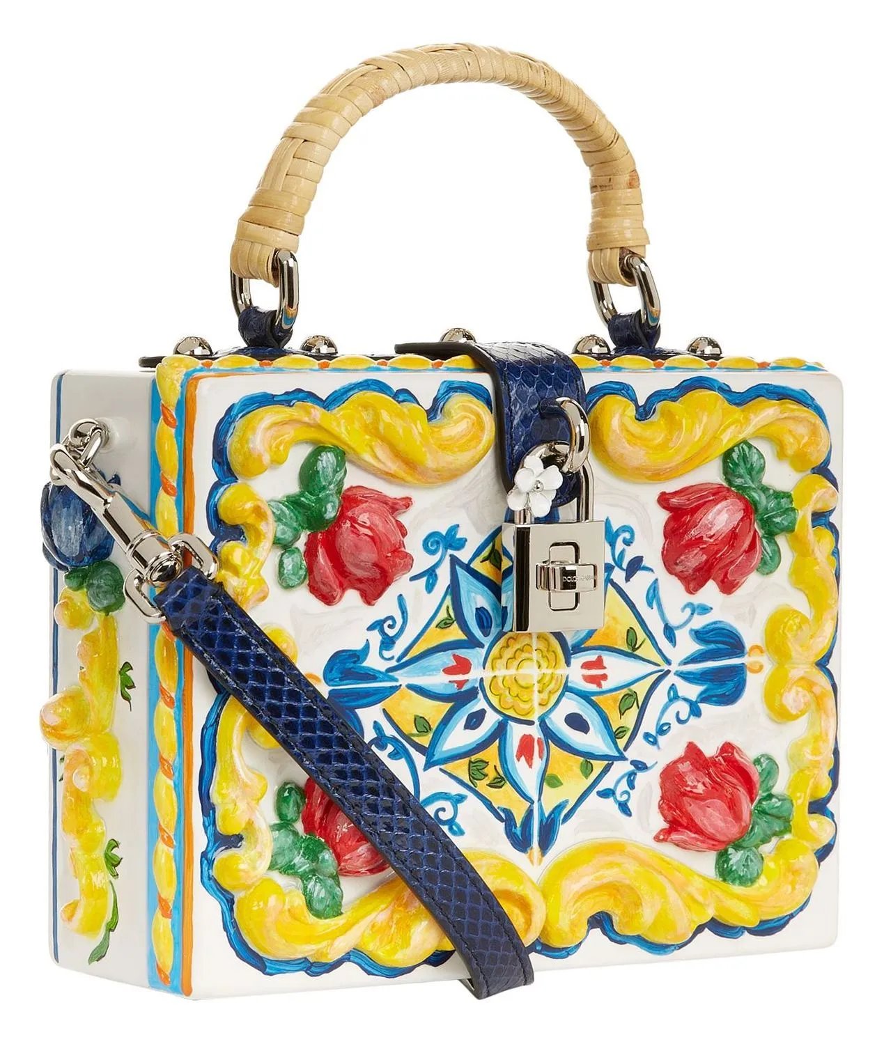 'Majolica' Padlock Top Handle Bag