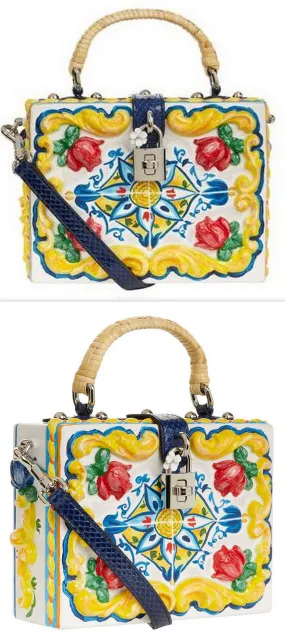 'Majolica' Padlock Top Handle Bag
