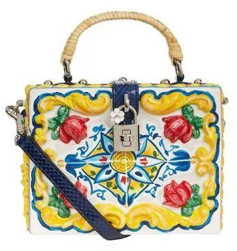 'Majolica' Padlock Top Handle Bag