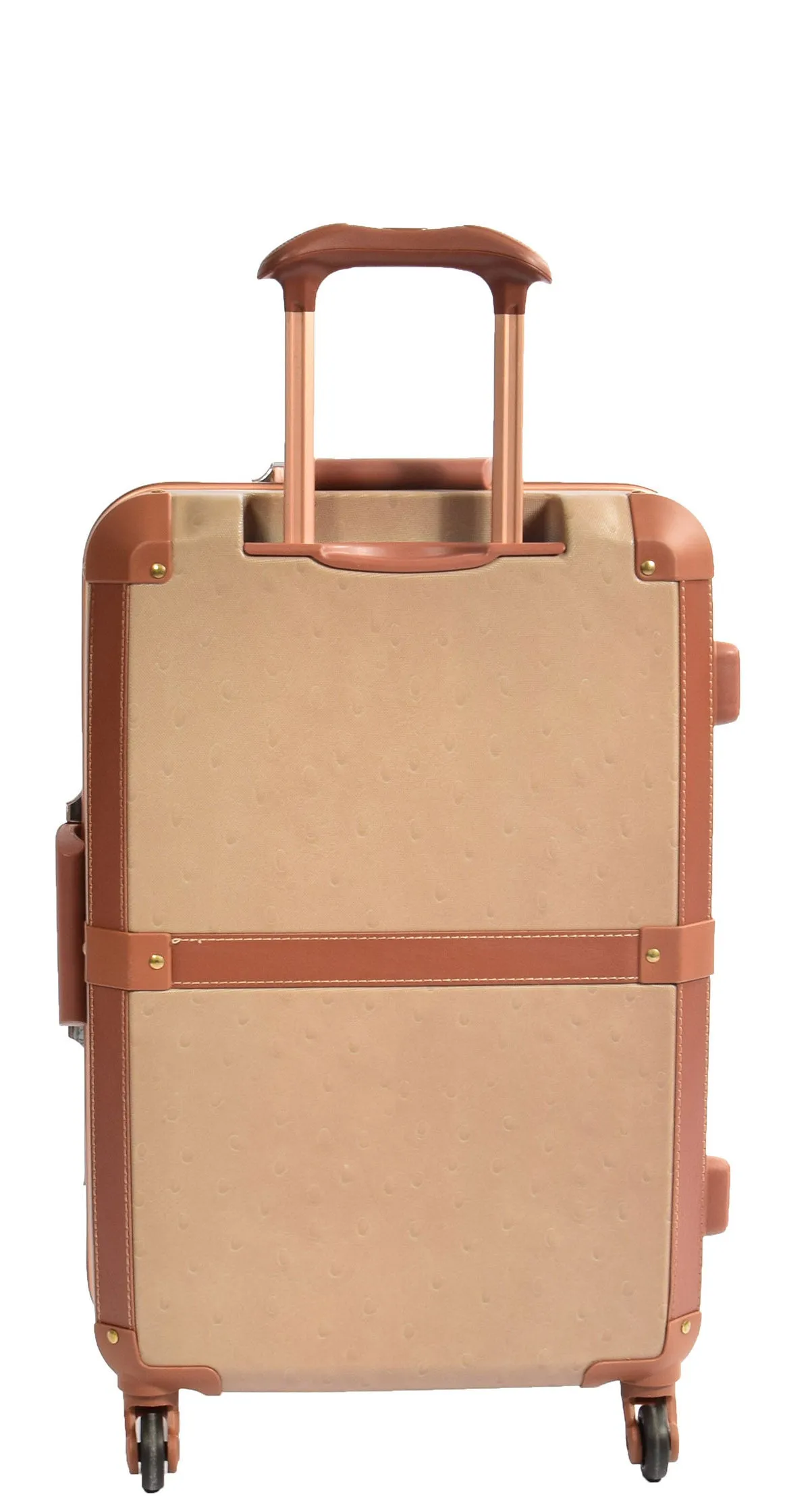 Medium 4 Wheels Classic Trunk Style Lightweight Suitcase ASB603 Brown