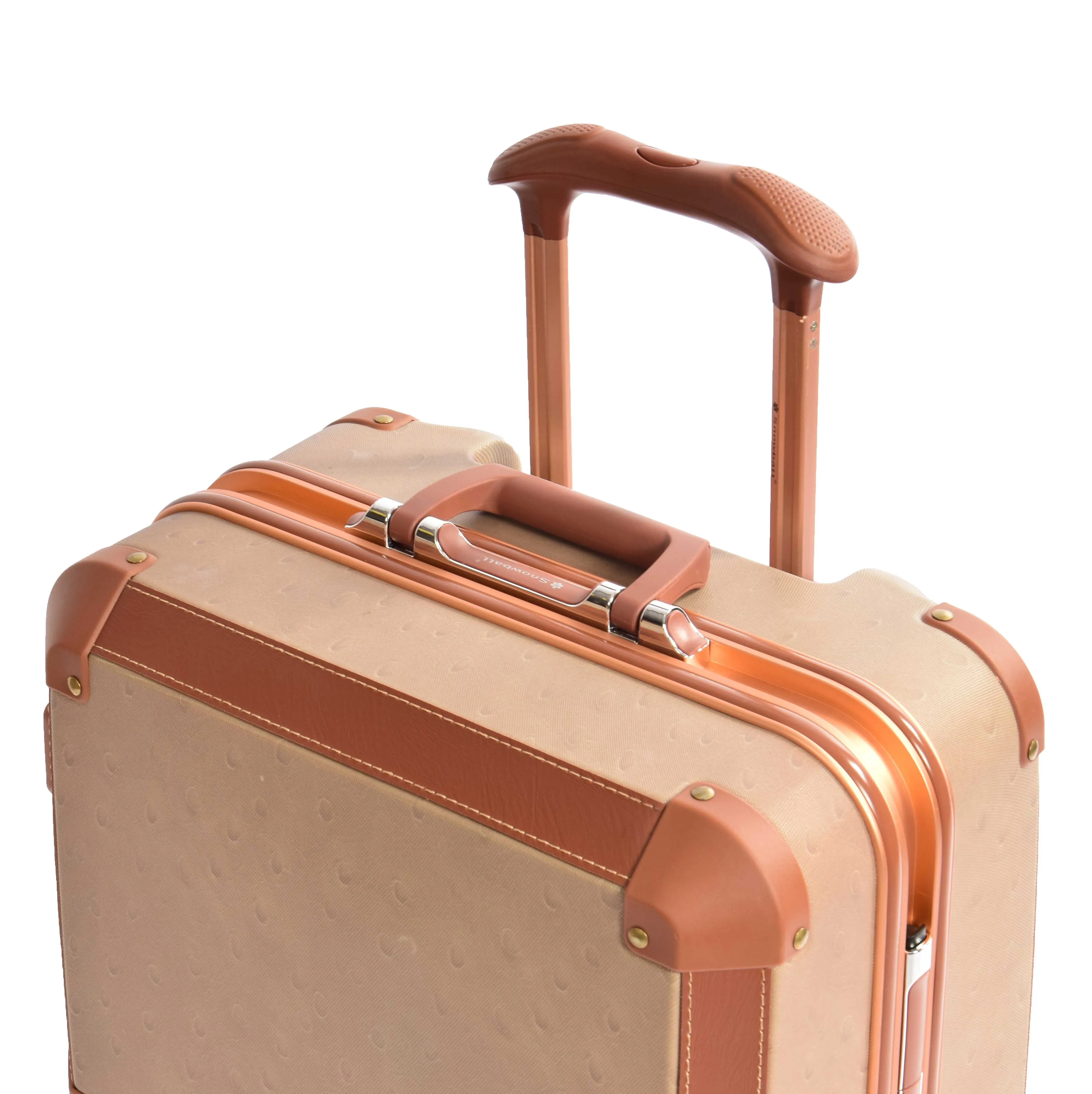 Medium 4 Wheels Classic Trunk Style Lightweight Suitcase ASB603 Brown