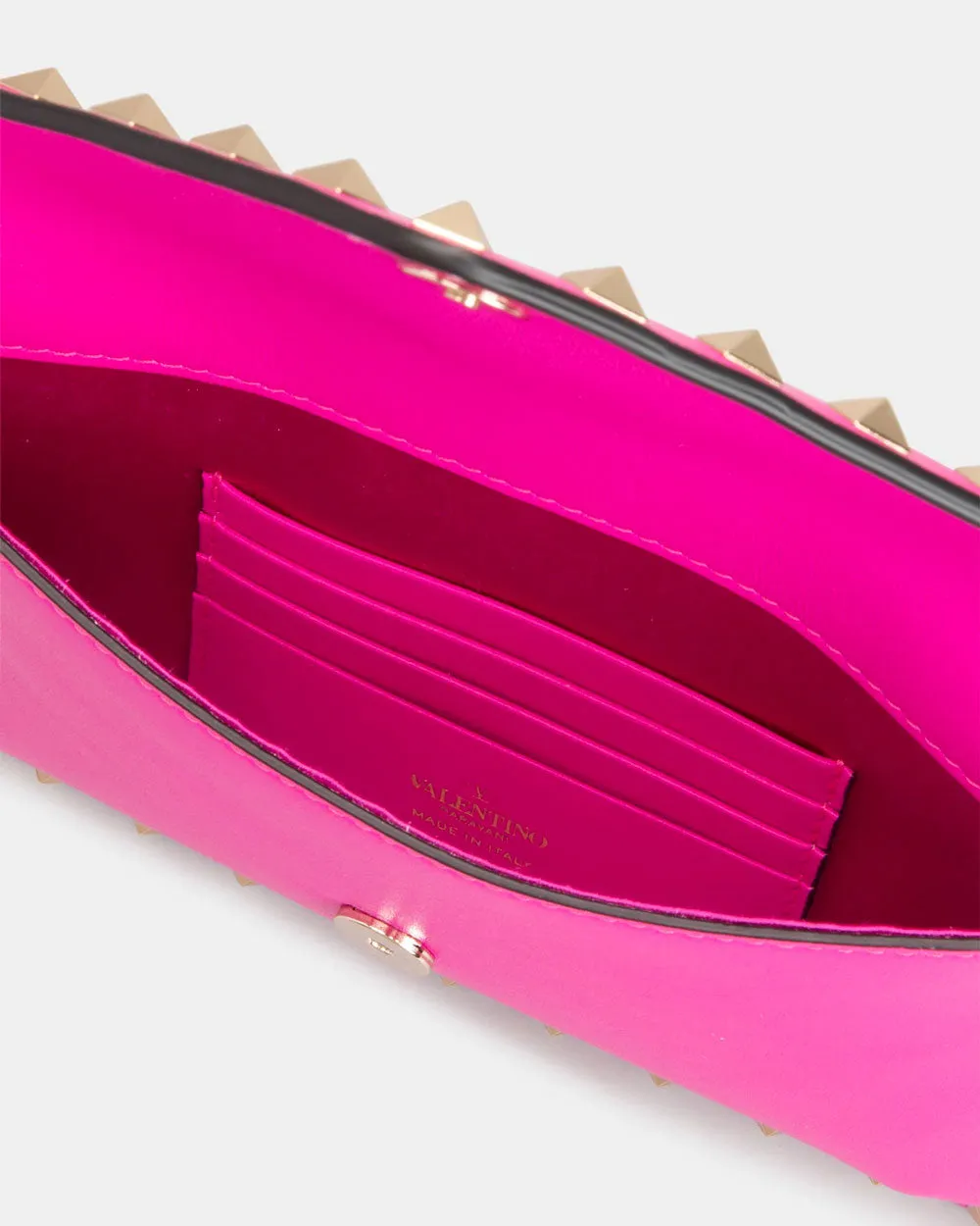 Medium Flat Rockstud Pouch in Pink