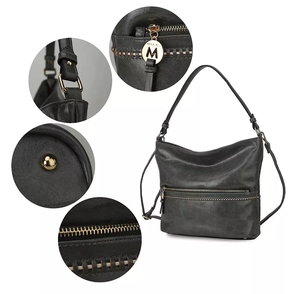MKF Collection Women's Vegan Leather Hobo Bag by Mia K MKF Collection, Black