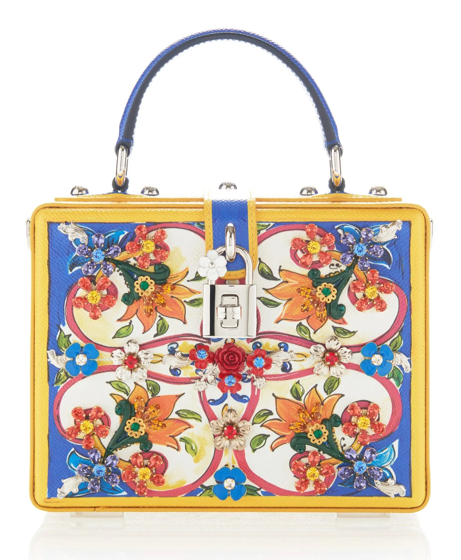 Multi Printed Dauphine Leather Handbag