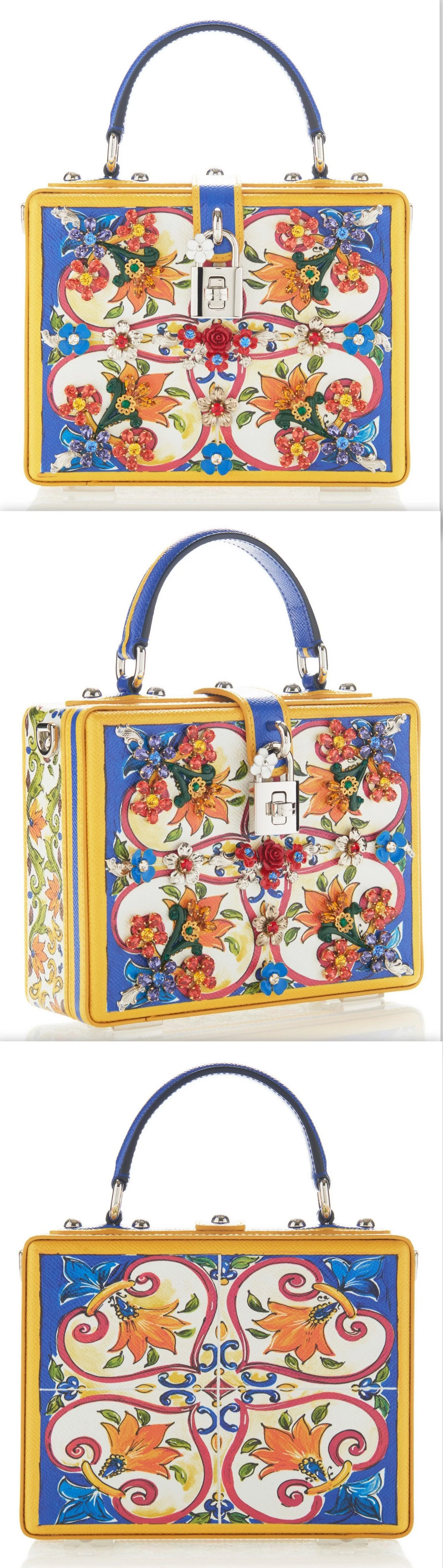Multi Printed Dauphine Leather Handbag