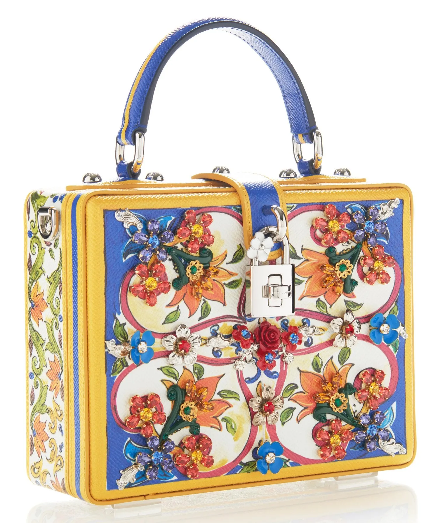 Multi Printed Dauphine Leather Handbag