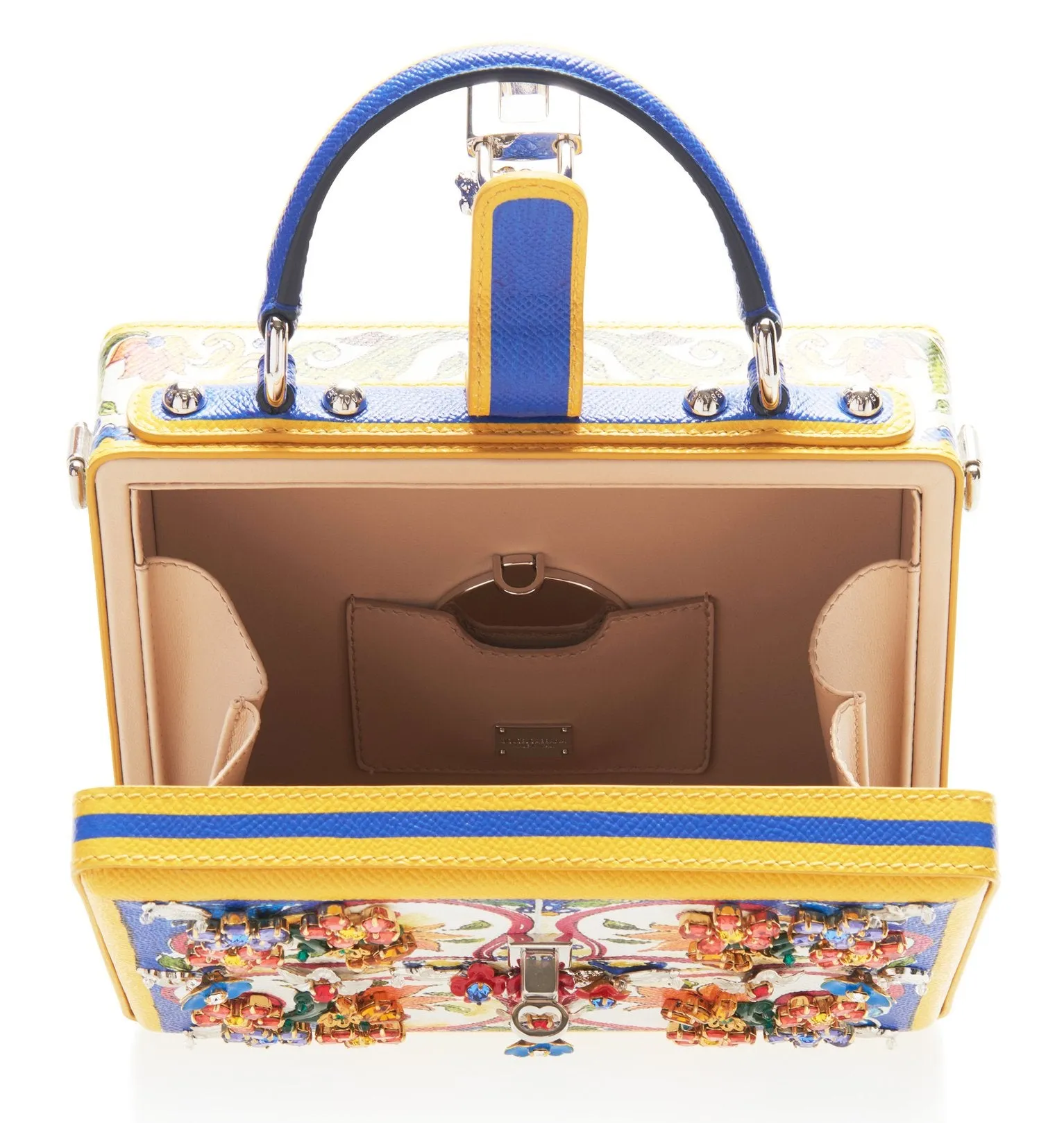 Multi Printed Dauphine Leather Handbag