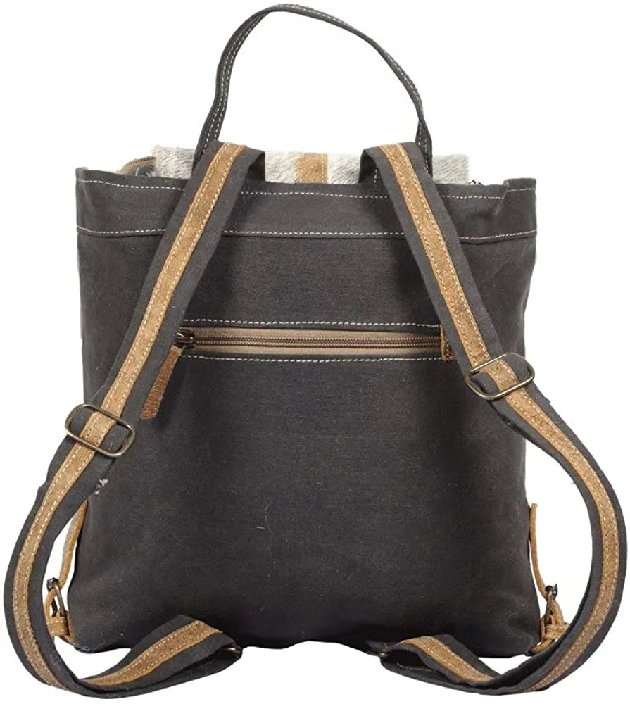 *Myra Bag Artist's Impression Upcycled Canvas & Leather Backpack S-1333*