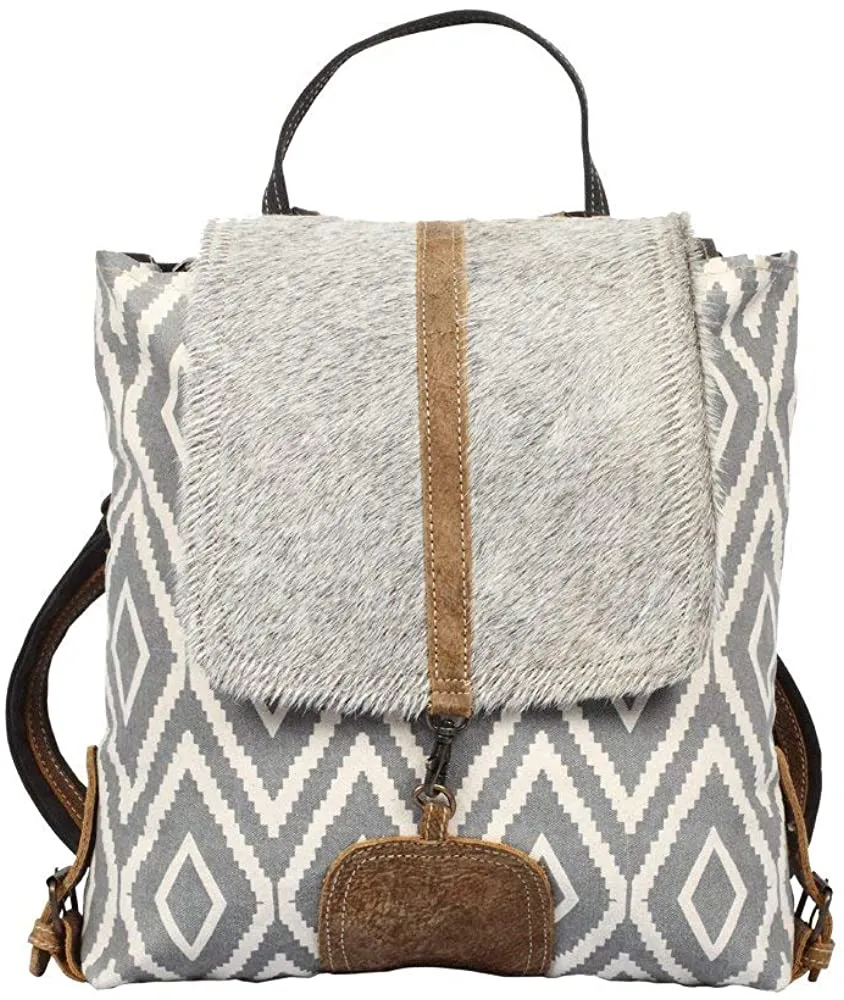 *Myra Bag Artist's Impression Upcycled Canvas & Leather Backpack S-1333*