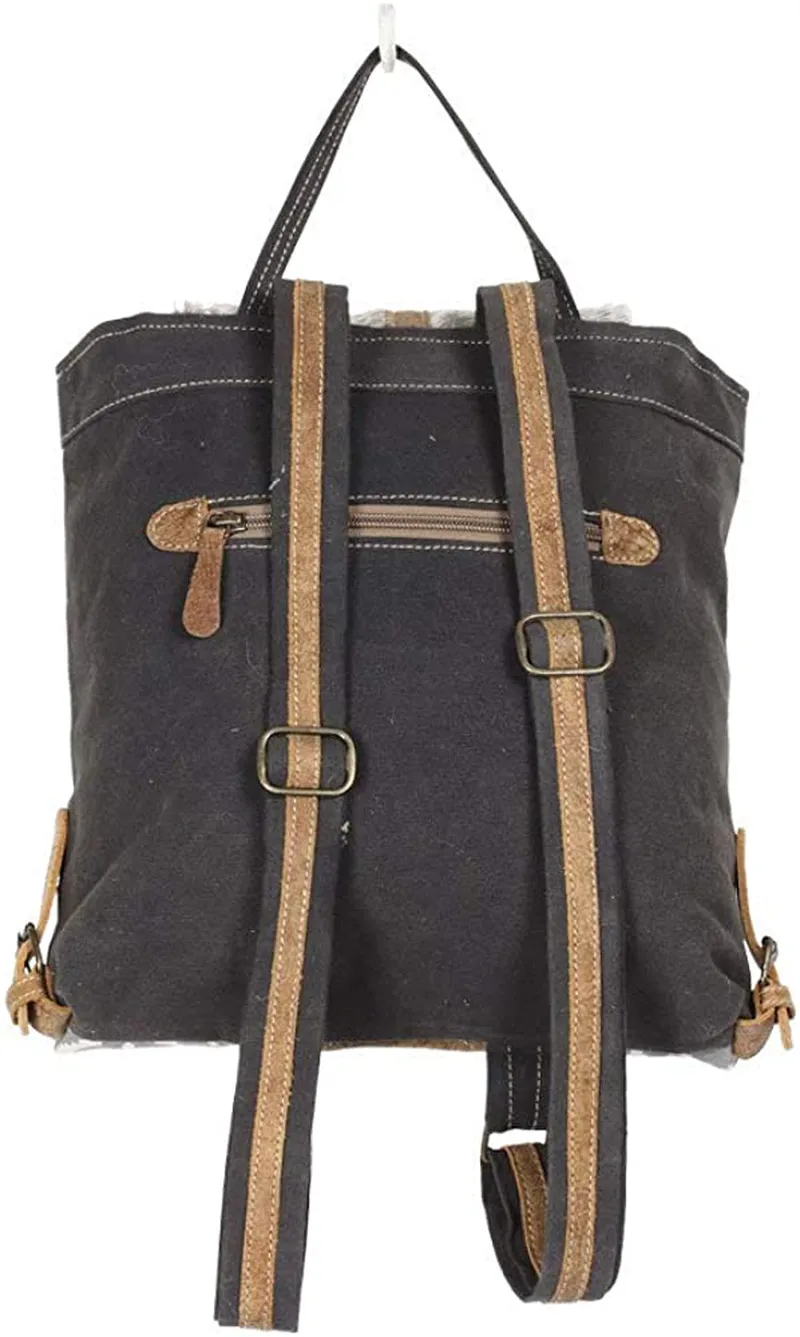 *Myra Bag Artist's Impression Upcycled Canvas & Leather Backpack S-1333*