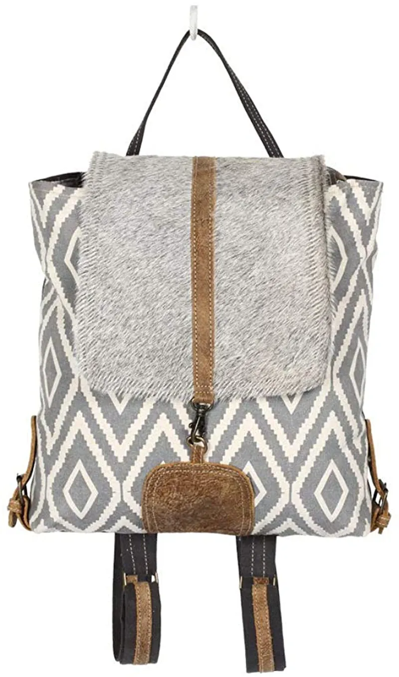 *Myra Bag Artist's Impression Upcycled Canvas & Leather Backpack S-1333*