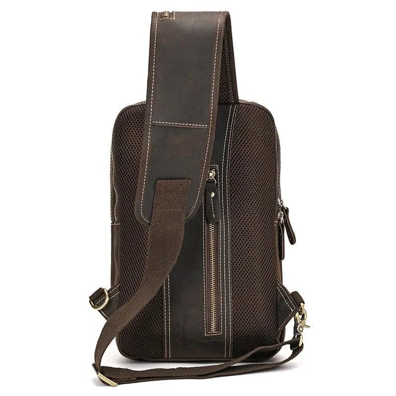 Natural Leather Chest Pack Leather Shoulder Bag