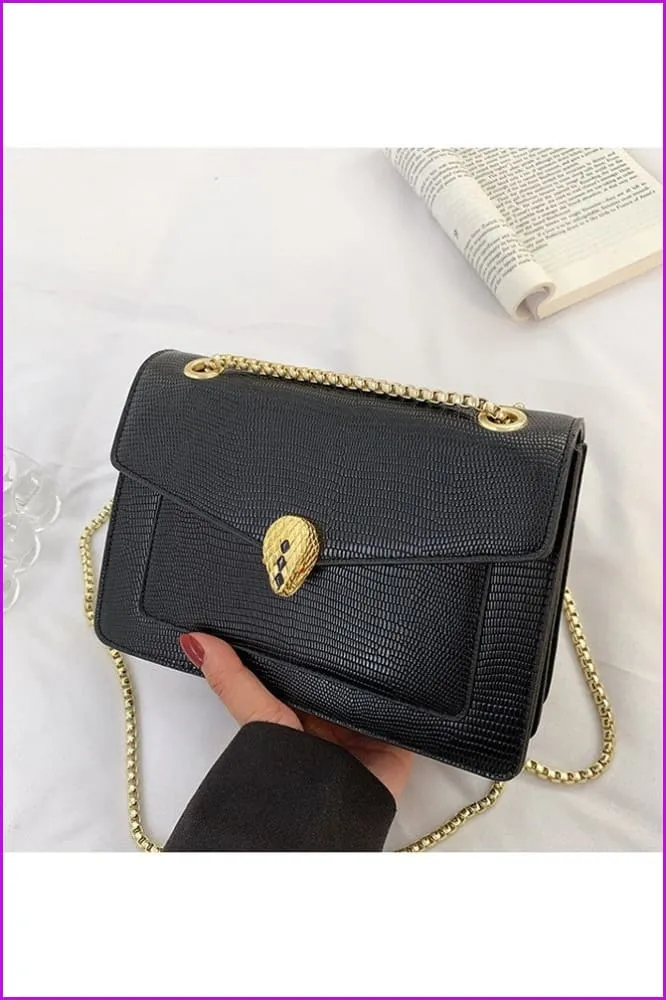 New Fashion Snake Pattern Chain Ladies Shoulder Bags
