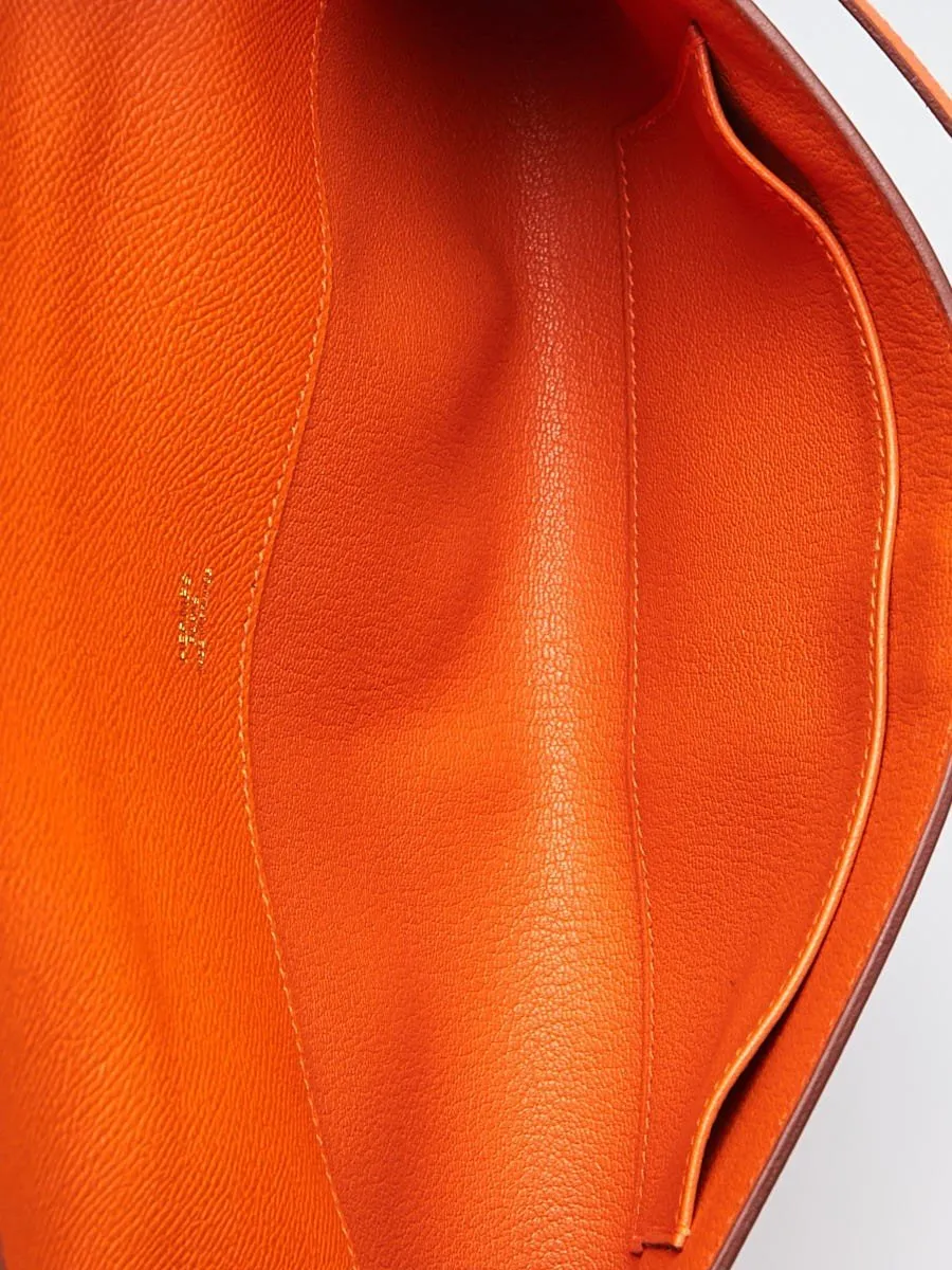 Orange Epsom Leather Kelly Cut Bag
