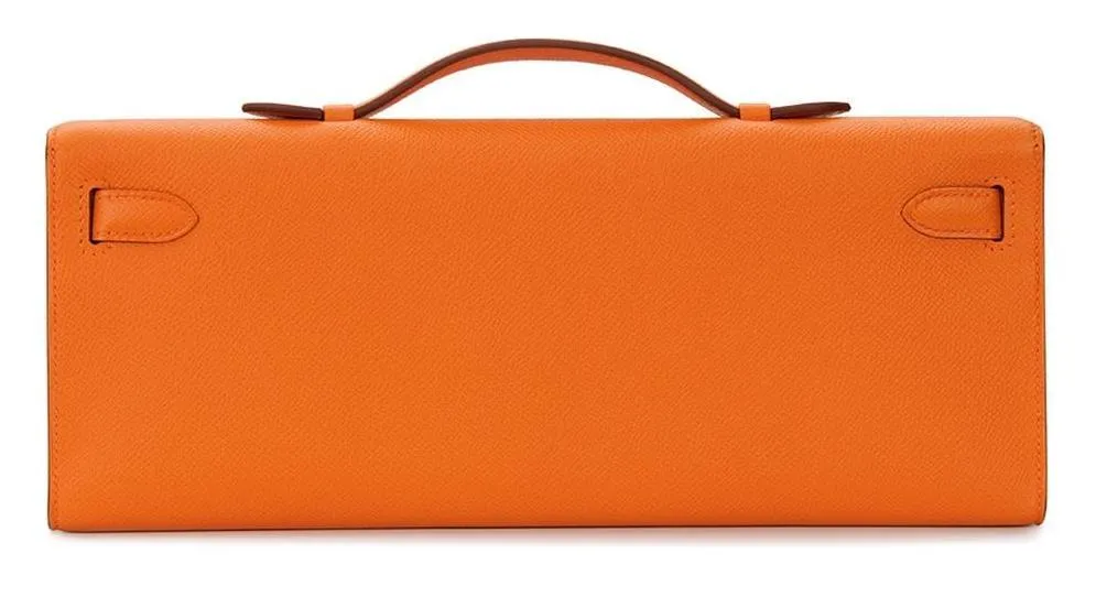 Orange Epsom Leather Kelly Cut Bag