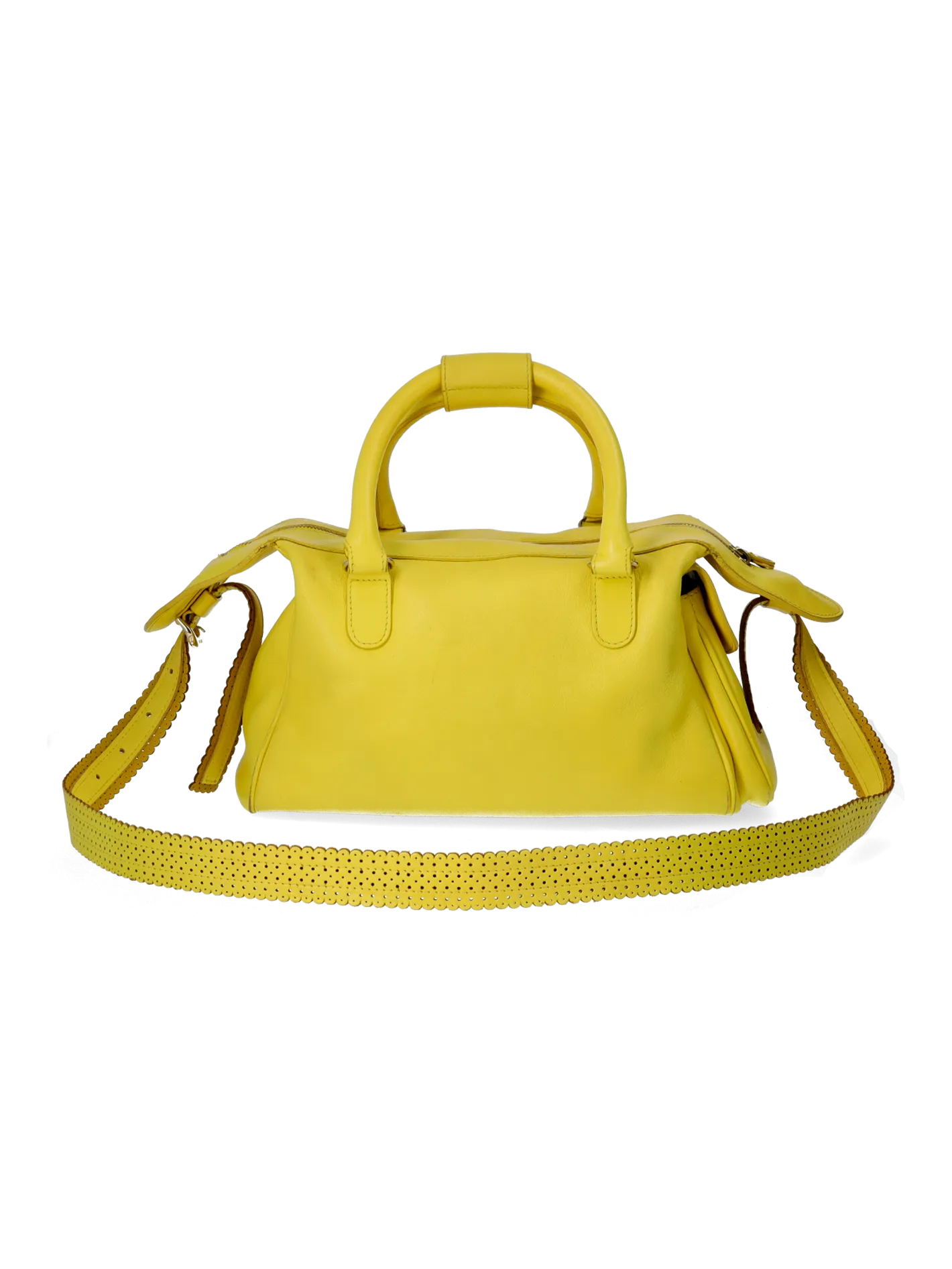 perforated-detail top-handle bag and wallet set