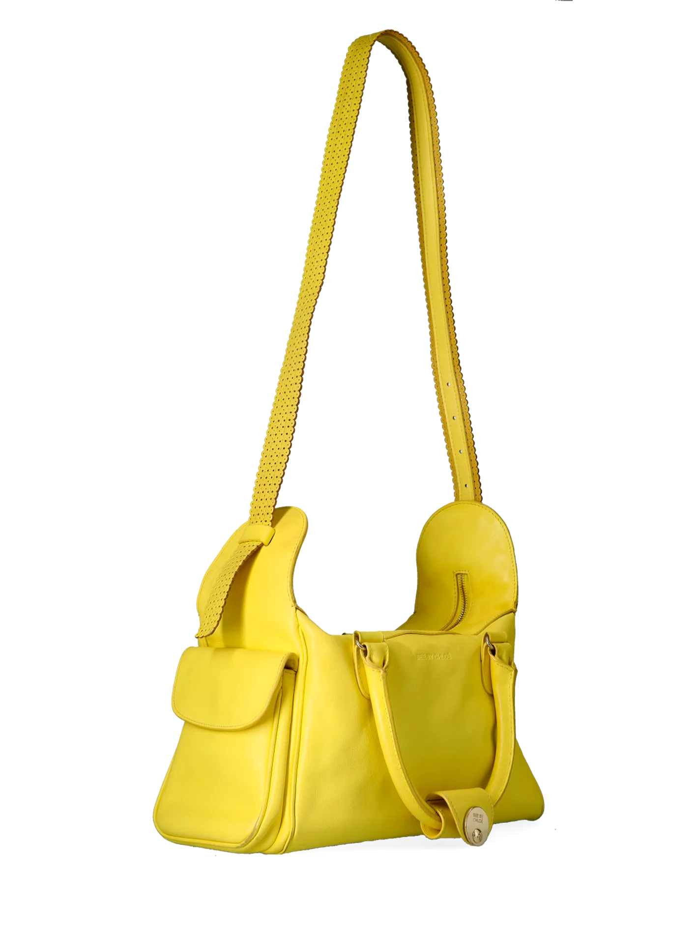 perforated-detail top-handle bag and wallet set