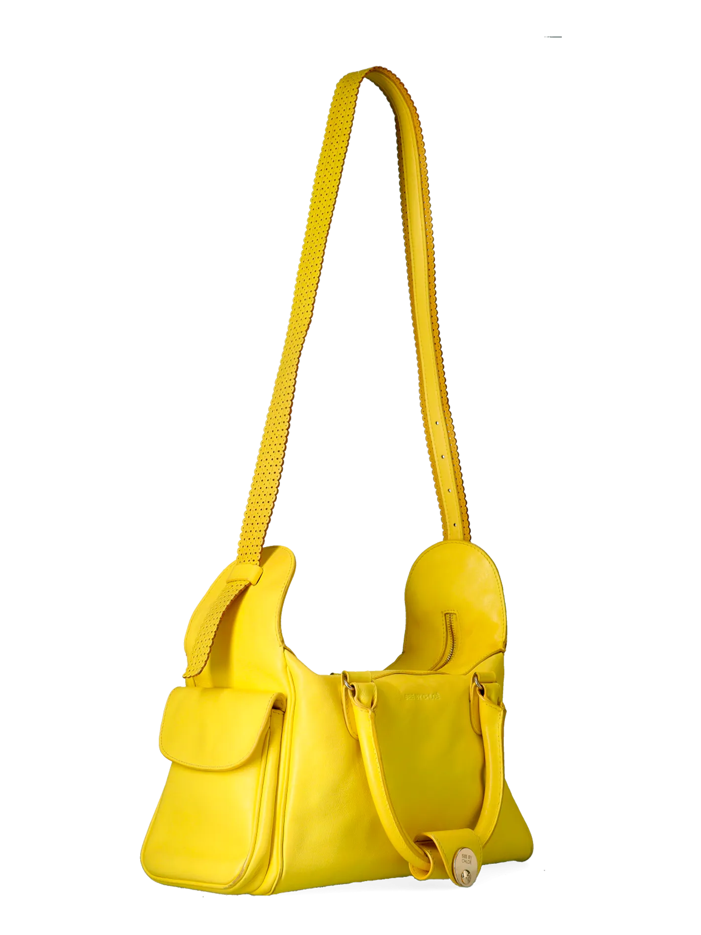 perforated-detail top-handle bag and wallet set