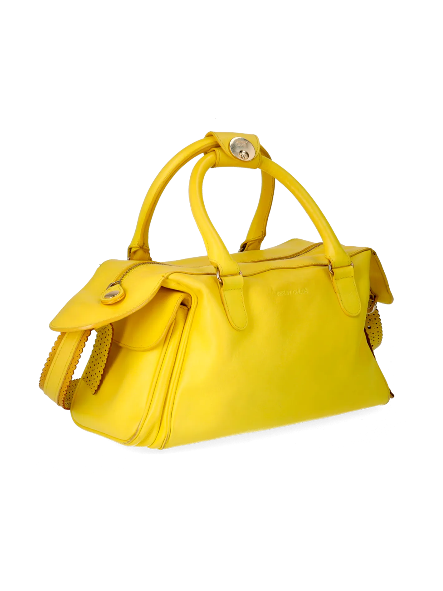 perforated-detail top-handle bag and wallet set