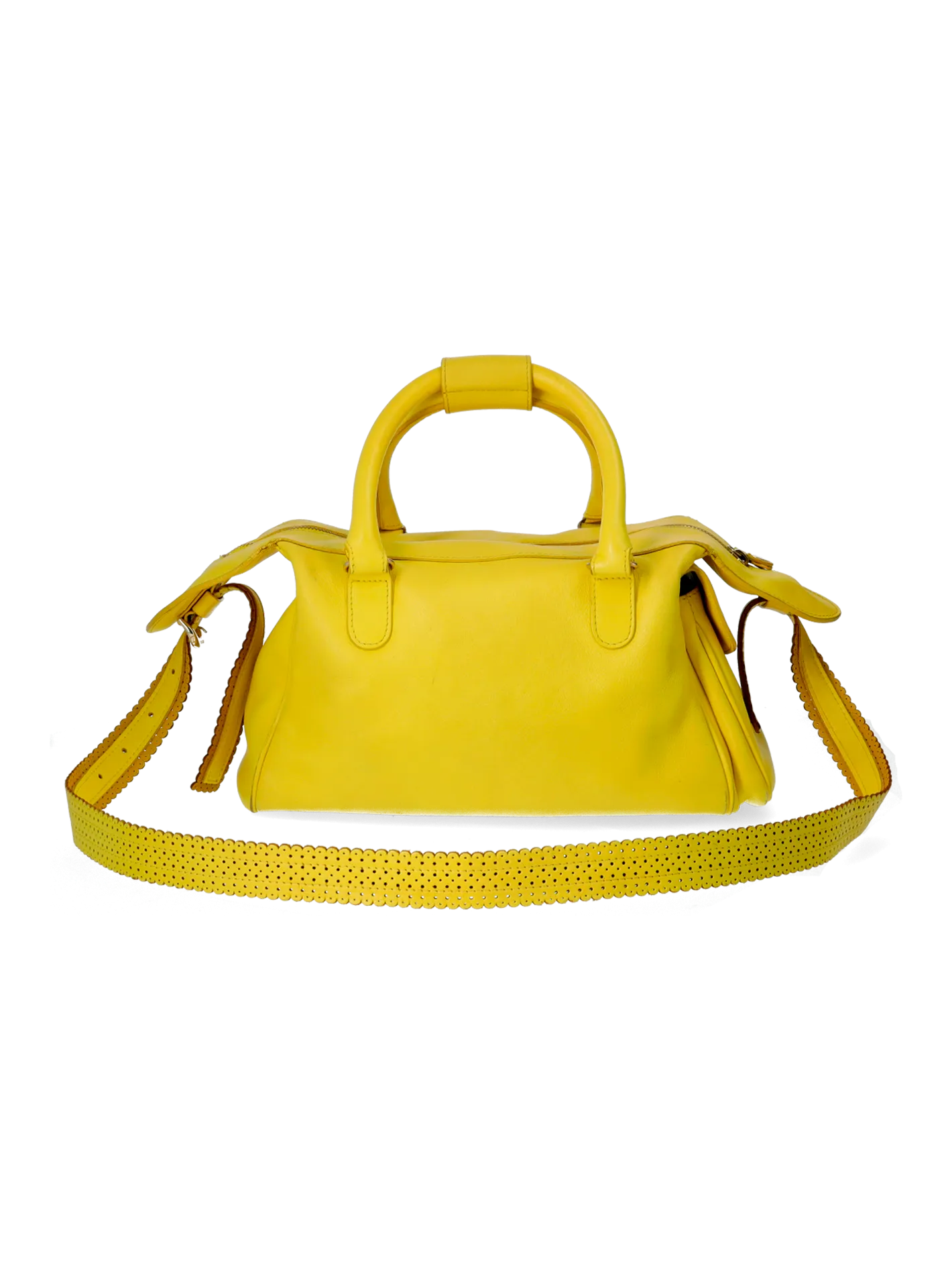 perforated-detail top-handle bag and wallet set
