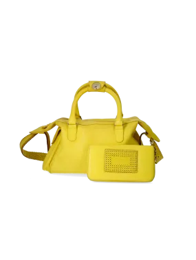 perforated-detail top-handle bag and wallet set