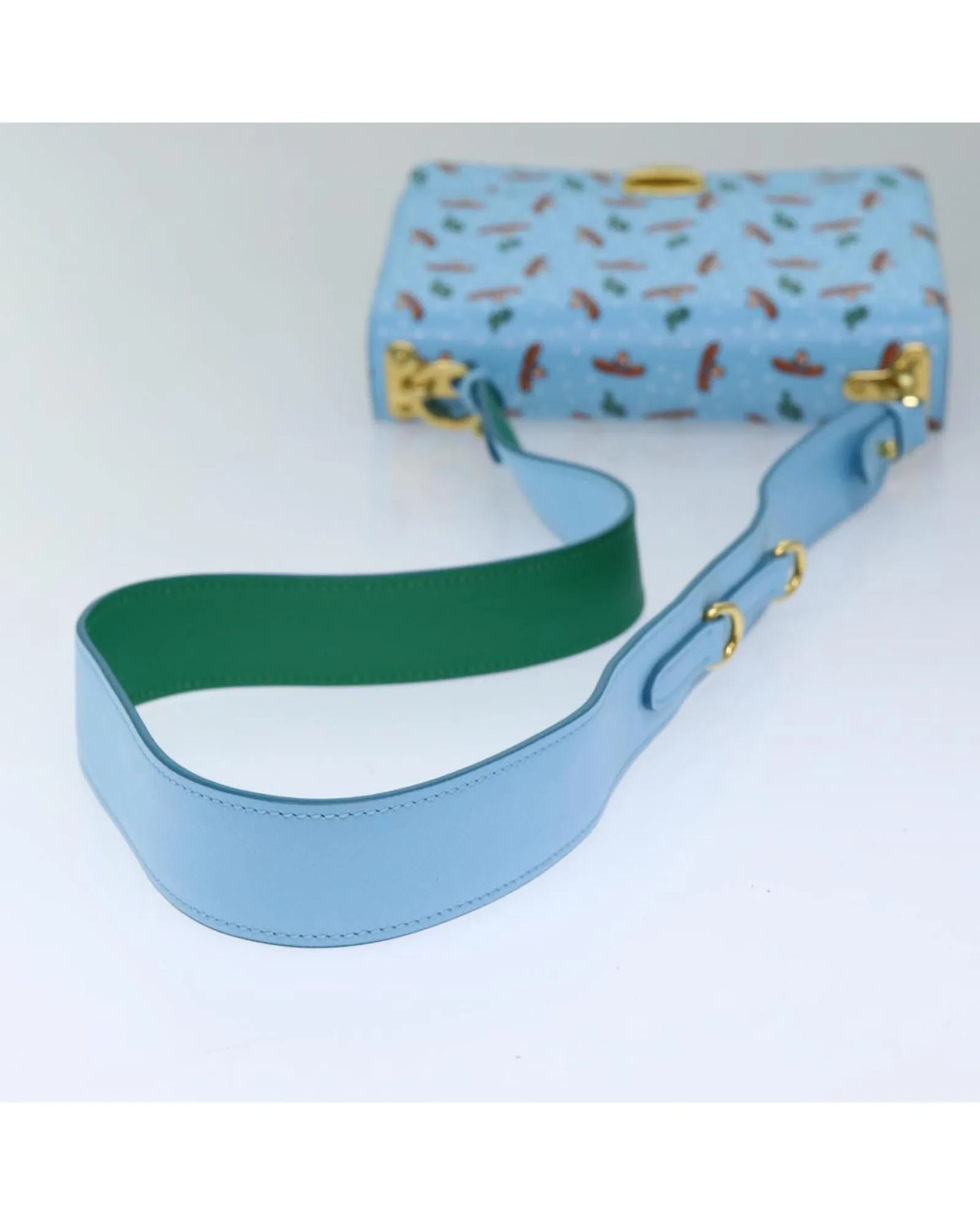 Prada Galleria Shoulder Bag in Blue with Sombrero Print