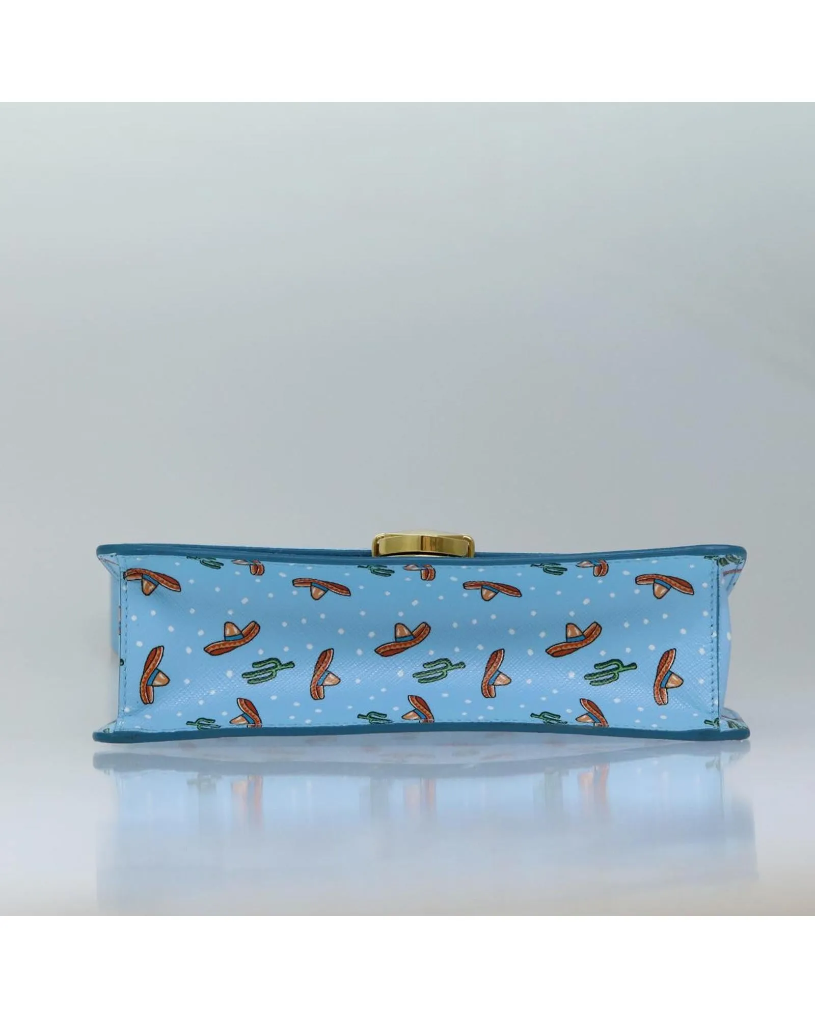 Prada Galleria Shoulder Bag in Blue with Sombrero Print