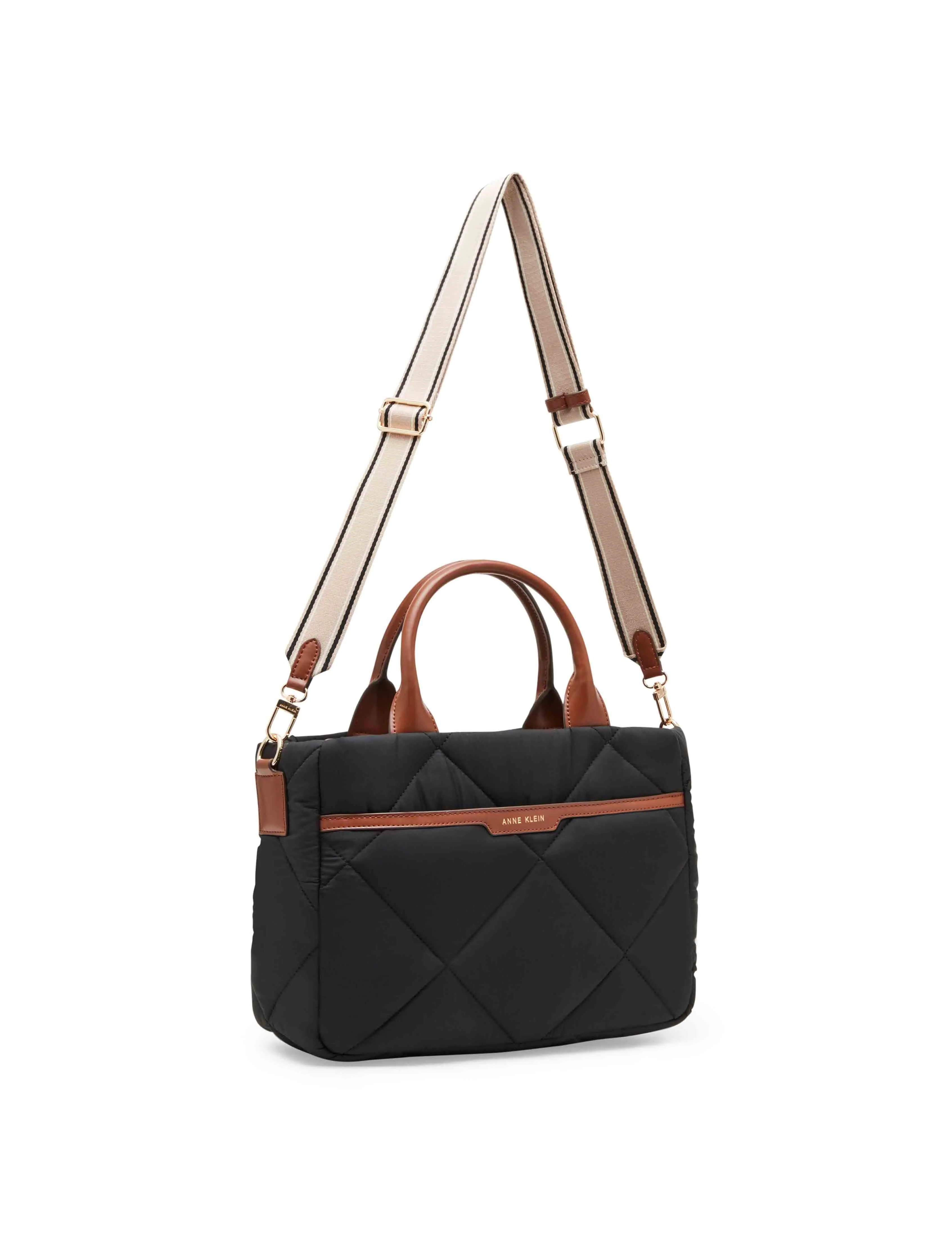 Quilted Nylon Satchel and Pouch