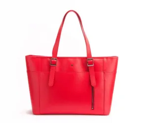 Red Vegan Leather Laptop Bag