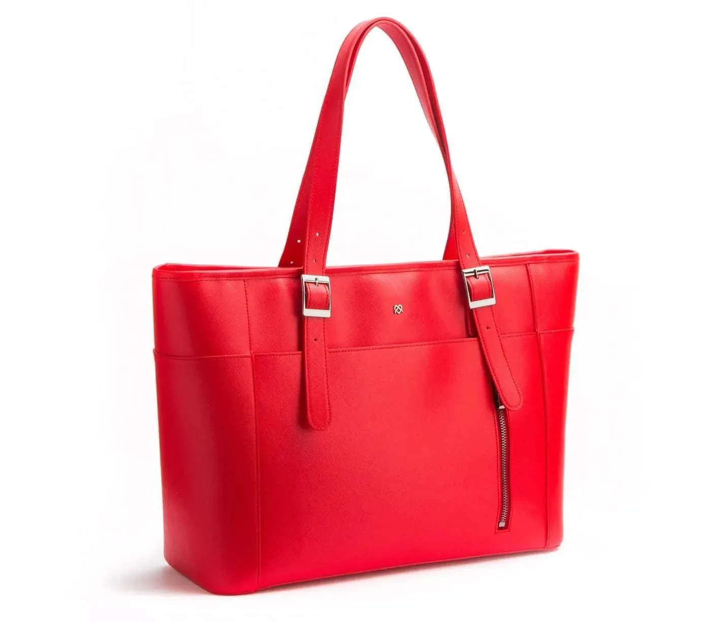 Red Vegan Leather Laptop Bag