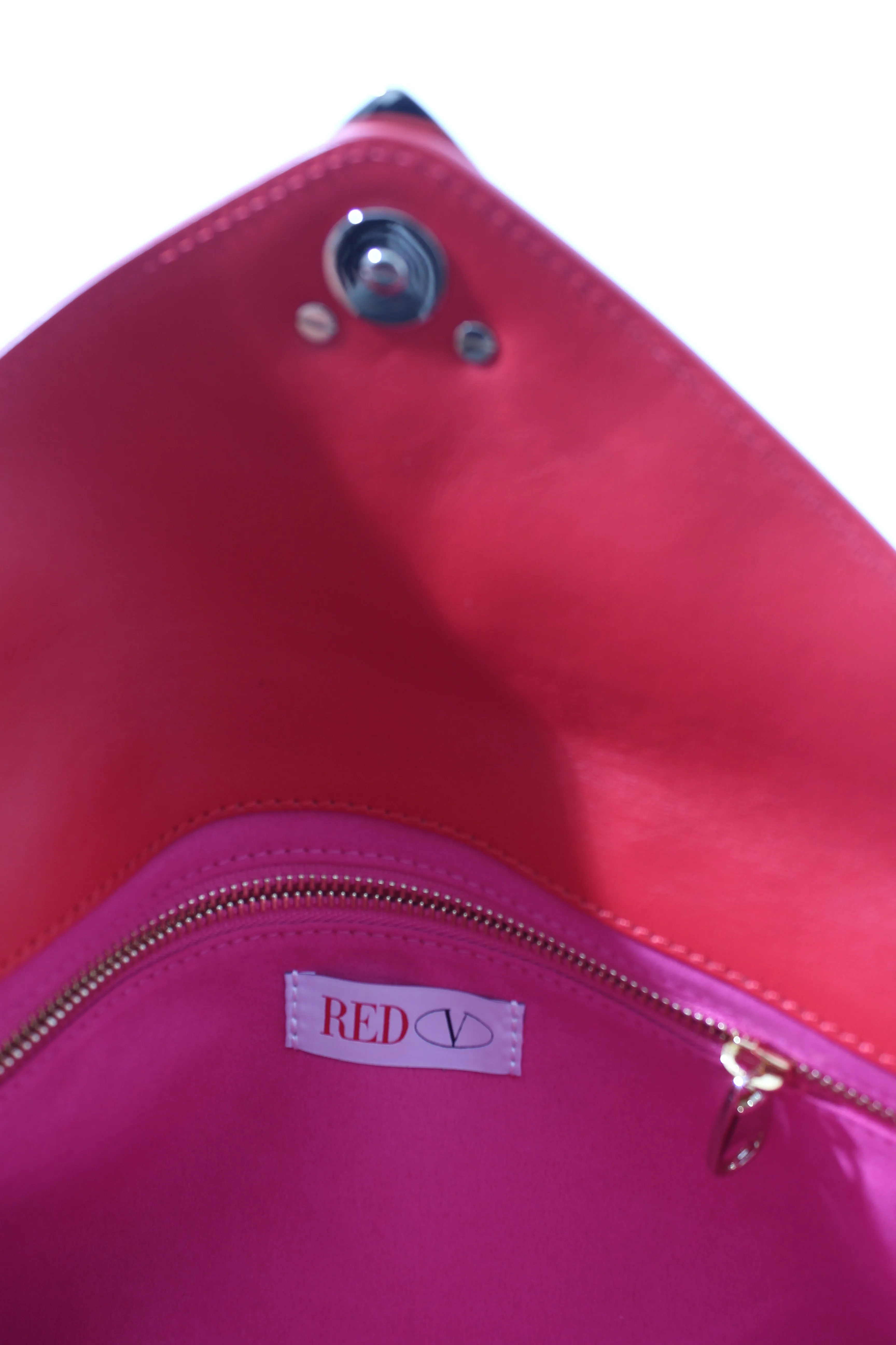 REDValentino Heart Leather Envelope Clutch Bag