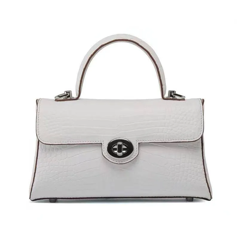 Small Matt Genuine Crocodile Leather Top Handle Bags