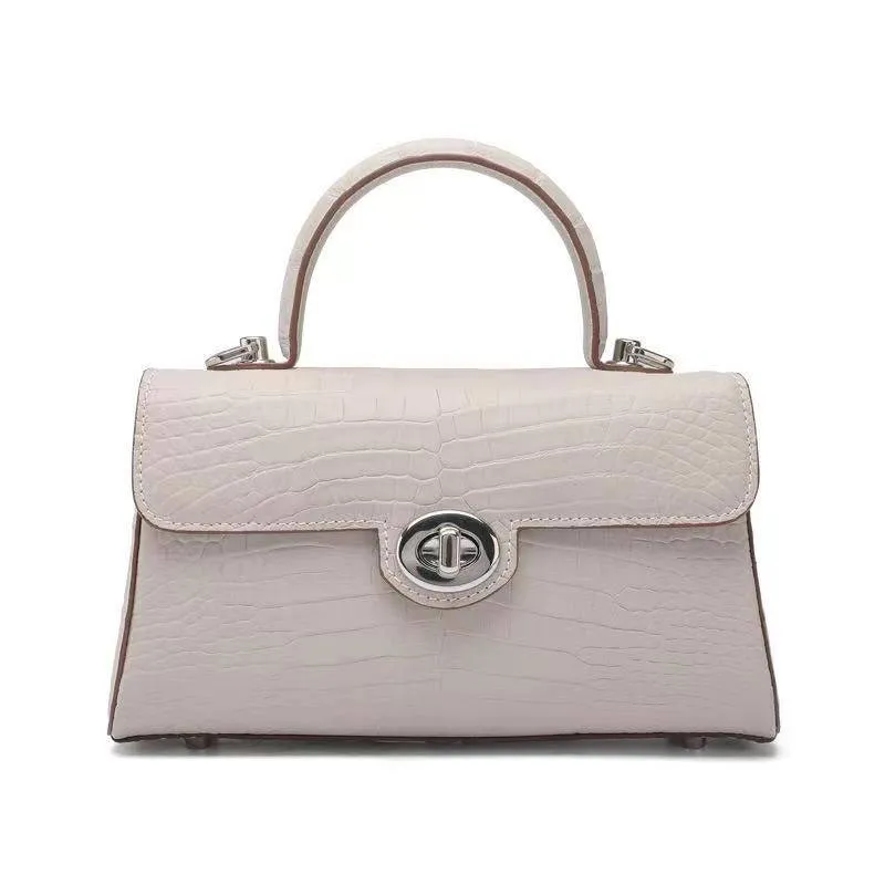 Small Matt Genuine Crocodile Leather Top Handle Bags