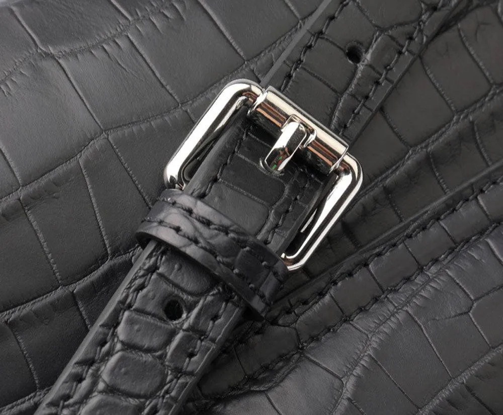 Small Matt Genuine Crocodile Leather Top Handle Bags