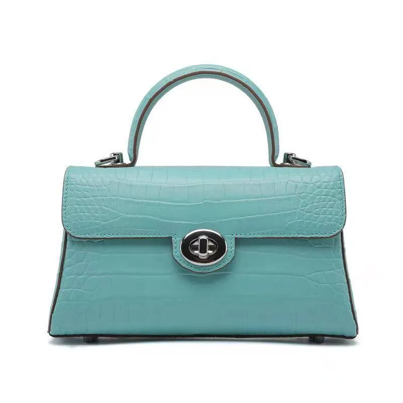Small Matt Genuine Crocodile Leather Top Handle Bags
