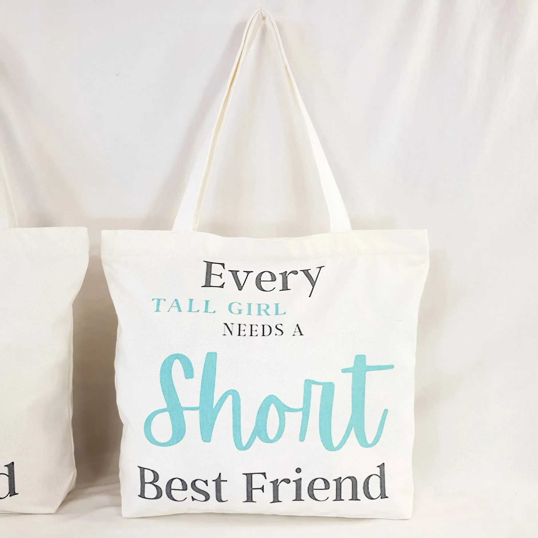 Tall Friend and Short Friend Matching Tote Bags