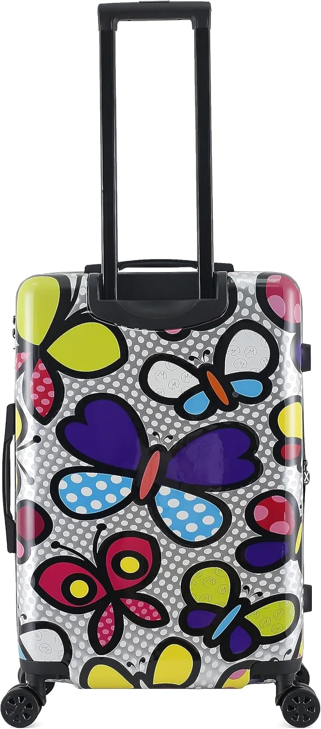 TUCCI Italy Butterfly Pop 28” Large Hardside Checked Suitcase