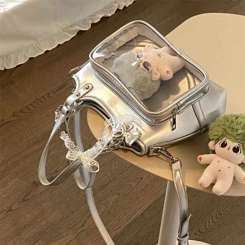 Uakiss Casual All Match Kawaii Mini Handbags Women Purses Y2k Aesthetic Sweet Fashion Ita Bag Transparent Fairy Shoulder Crossbody Bags