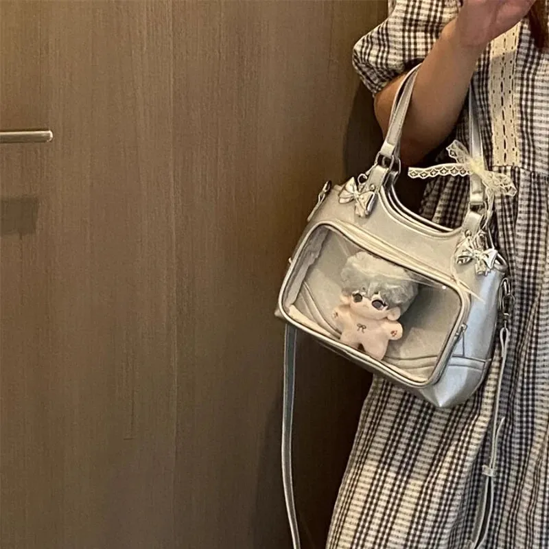Uakiss Casual All Match Kawaii Mini Handbags Women Purses Y2k Aesthetic Sweet Fashion Ita Bag Transparent Fairy Shoulder Crossbody Bags