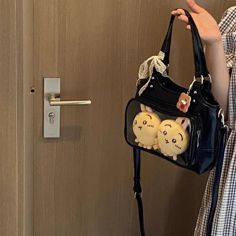 Uakiss Casual All Match Kawaii Mini Handbags Women Purses Y2k Aesthetic Sweet Fashion Ita Bag Transparent Fairy Shoulder Crossbody Bags