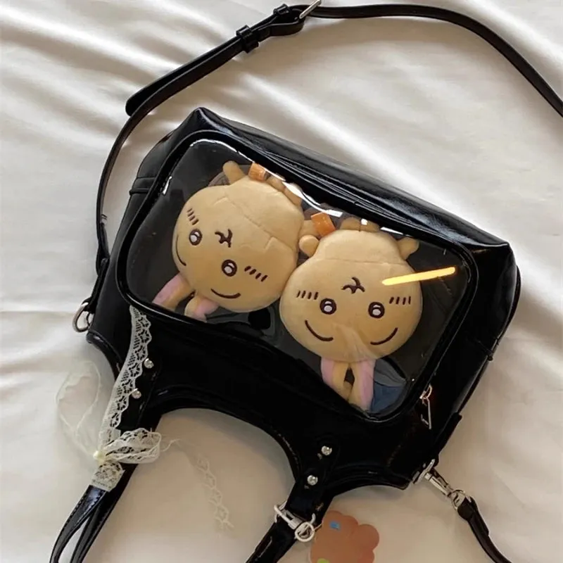 Uakiss Casual All Match Kawaii Mini Handbags Women Purses Y2k Aesthetic Sweet Fashion Ita Bag Transparent Fairy Shoulder Crossbody Bags