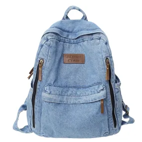 UAKISS  -  Denim Fashion Backpacks for School Trend Student Jeans Bag Multi Pockets Large Capacity Rucksack Mochila De Escola Feminina 2023