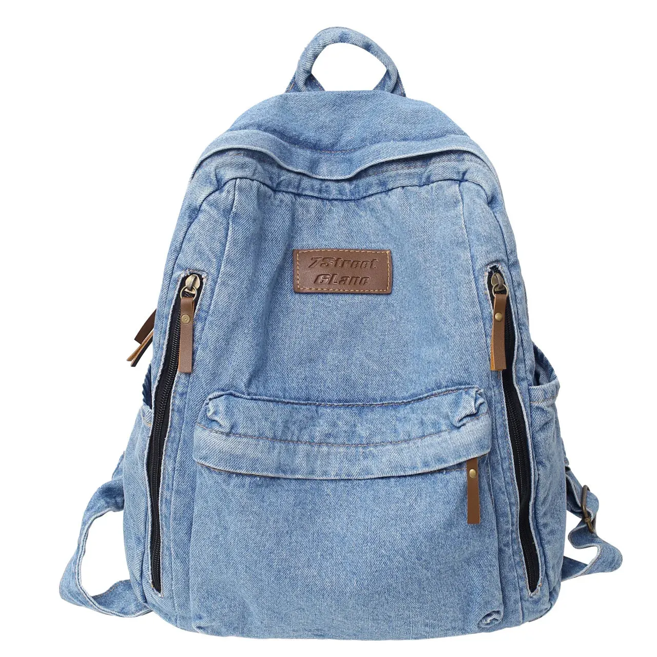 UAKISS  -  Denim Fashion Backpacks for School Trend Student Jeans Bag Multi Pockets Large Capacity Rucksack Mochila De Escola Feminina 2023