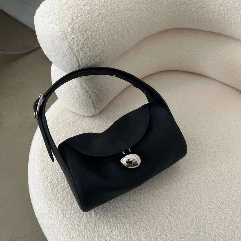 Uakiss Japanese Y2k Aesthetic Simple Top-Handle Bags Office Lady Chic Elegant Purses and Handbags All Match Women Fashion Chic Clutches