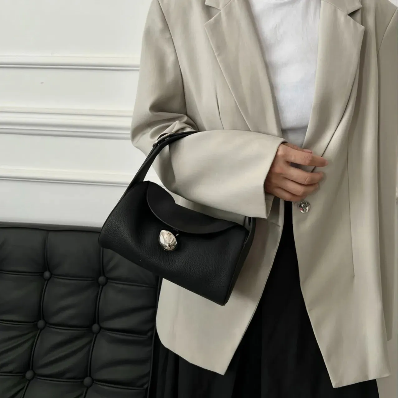 Uakiss Japanese Y2k Aesthetic Simple Top-Handle Bags Office Lady Chic Elegant Purses and Handbags All Match Women Fashion Chic Clutches