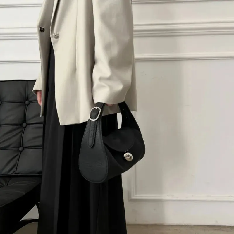 Uakiss Japanese Y2k Aesthetic Simple Top-Handle Bags Office Lady Chic Elegant Purses and Handbags All Match Women Fashion Chic Clutches