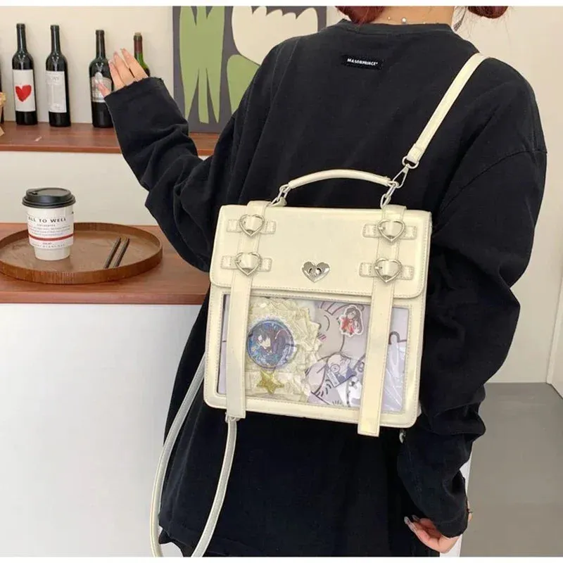 Uakiss JK Uniform Backpacks Women Y2K Subculture PU Satchels Aesthetic Designer Mochilas Para Mujer Daily Students Ita Bag Female