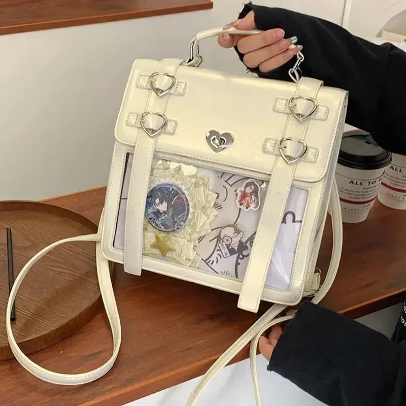 Uakiss JK Uniform Backpacks Women Y2K Subculture PU Satchels Aesthetic Designer Mochilas Para Mujer Daily Students Ita Bag Female
