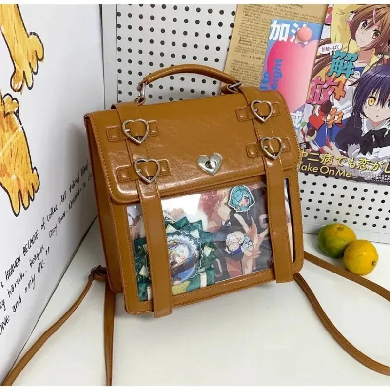 Uakiss JK Uniform Backpacks Women Y2K Subculture PU Satchels Aesthetic Designer Mochilas Para Mujer Daily Students Ita Bag Female
